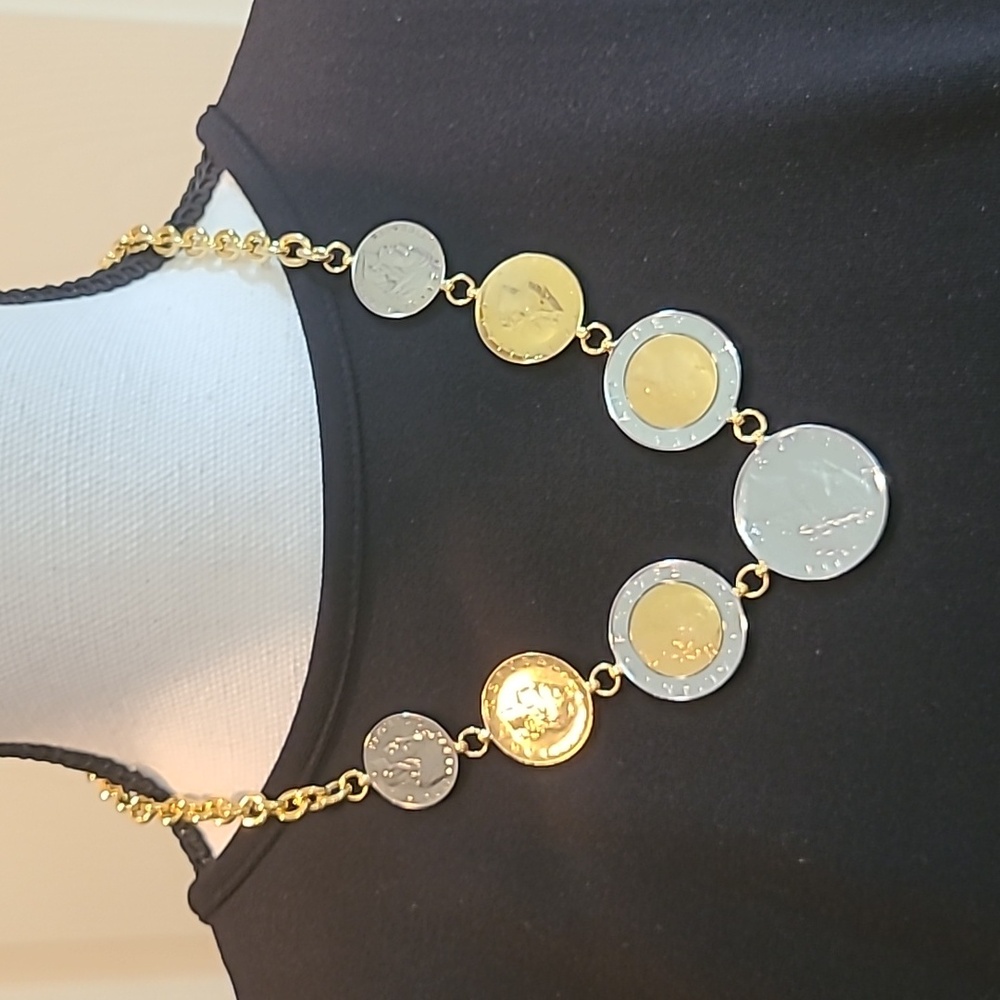 Veronese Sterling Silver Italian Coin Necklace